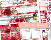 DECEMBER MONTHLY PRINTABLE, Christmas Monthly Kit, December Monthly View Stickers, December monthly kit, monthly planner sticker, blingbling