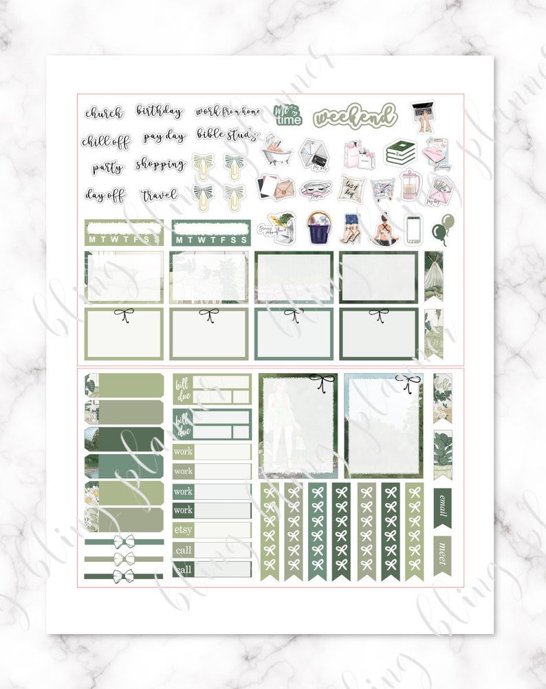 ST PATRICKS DAY Planner Stickers, March Printable Sticker Kit, St Patty Planner kit, digital planner sticker, lucky charm planner sticker, image 5