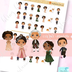 BRIDGERTON PRINTABLE planificador STICKERS, Lady Bridgerton stickers, kate stickers, Cute edwina printable sticker, lord featherington stickers,