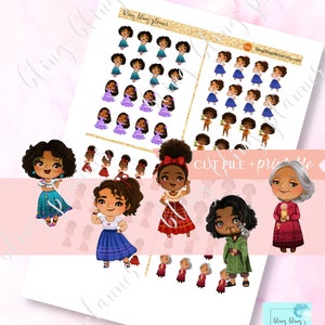 MIRACLE FAMILY STICKERS, printable Encanto Stickers, Printable Mirabel Madrigal stickers, Abuela planner stickers, printable cute encanto,