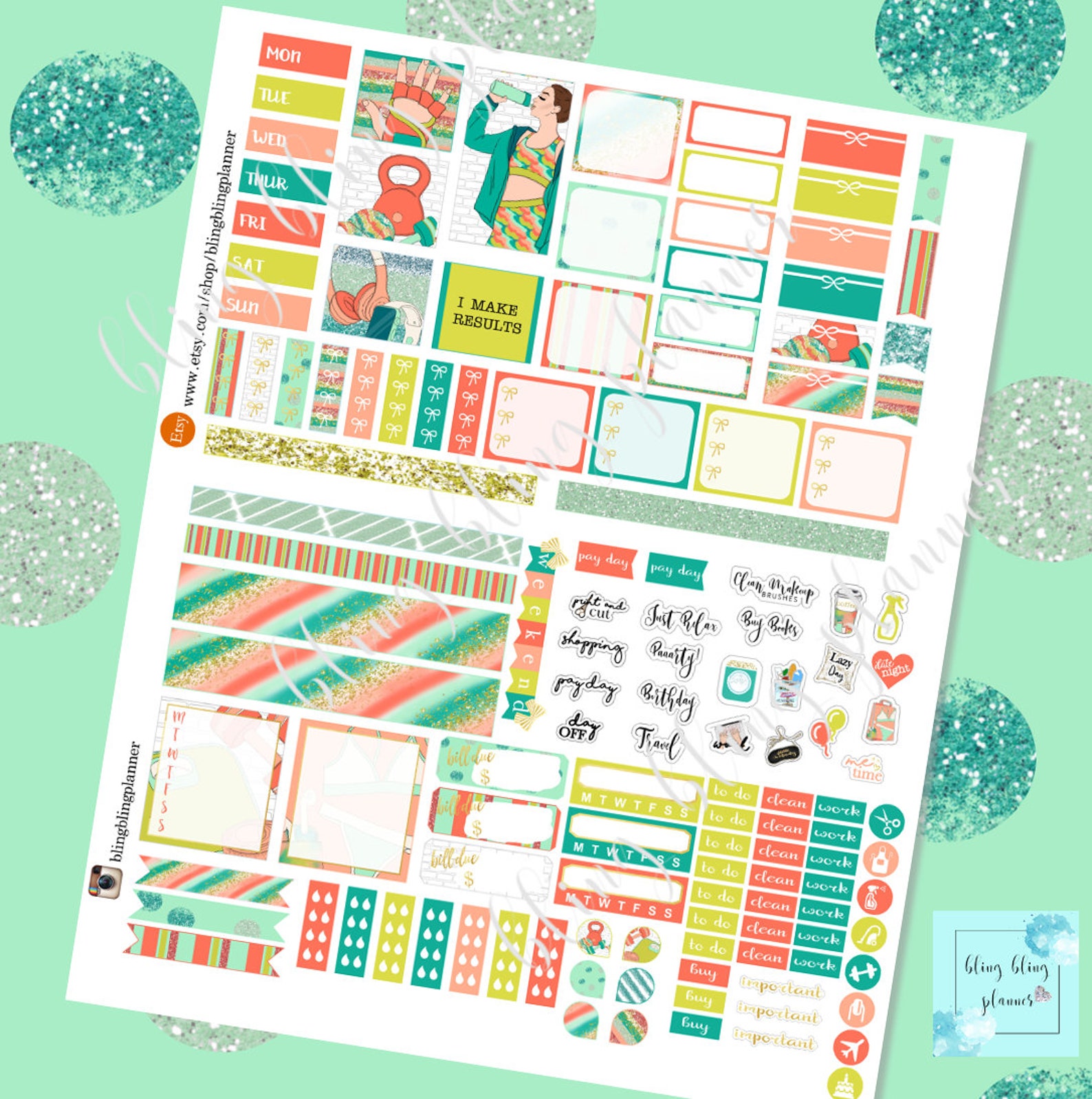 HOBONICHI WEEKS KIT, Printable Hobonichi Weeks Stickers, Printable ...