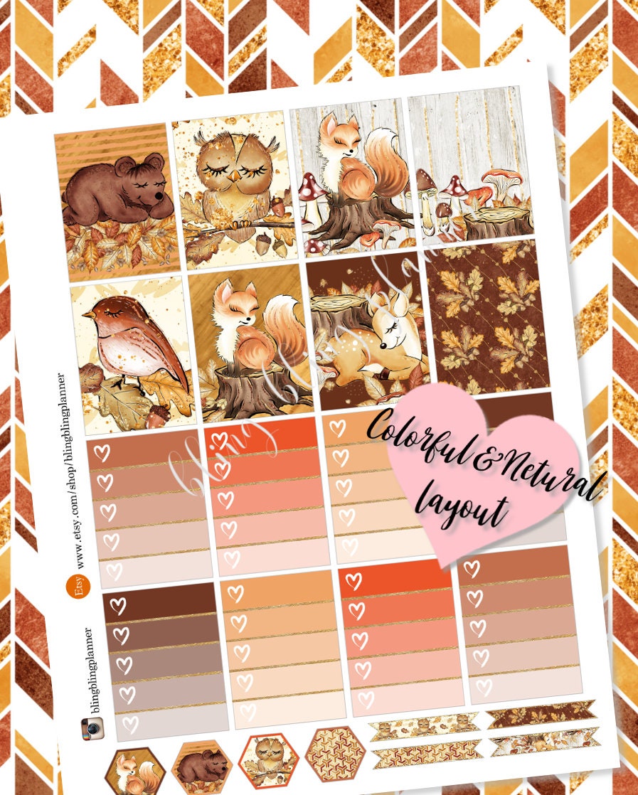 FOX PLANNER STICKERS Fall Printable Weekly Kit Autumn | Etsy