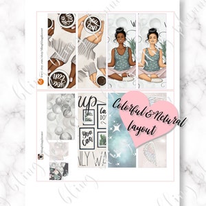 MINDFULNESS PLANNER STICKERS, Relax at home printable planner stickers, meditate planner stickers, stay home planner stickers, manifest kit image 6