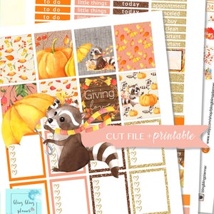 AUTUMN PLANNER STICKERS, fall stickers printable, bling bling planner, weekly sticker kit printable, kawaii stickers printable, diy sticker