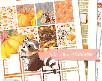 AUTUMN PLANNER STICKERS, fall stickers printable, bling bling planner, weekly sticker kit printable, kawaii stickers printable, diy sticker