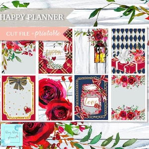 WINTERBLOEMEN planner STICKER, Happy Planner afdrukbare stickers, december afdrukbaar wekelijks, Happy Planner wekelijks, afdrukbare winter sticker
