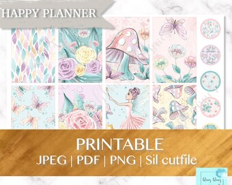 HAPPY PLANNER printable  STICKERS, Fairy Planner Sticker Kit, Happy Planner weekly kit, happy planner weekly kit printable, summer stickers
