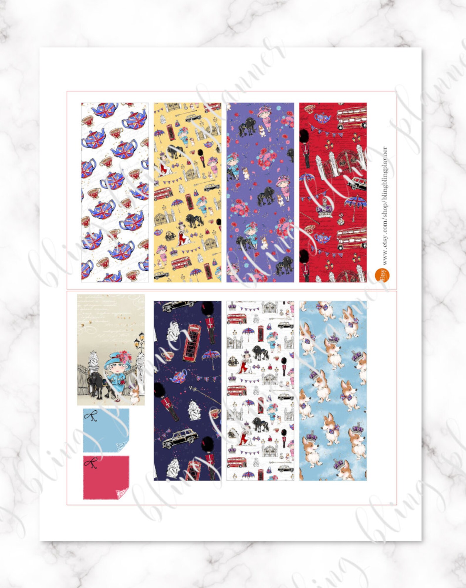 The Queen PLANNER Stickers, Printable Planner Stickers, Elizabeth Queen ...