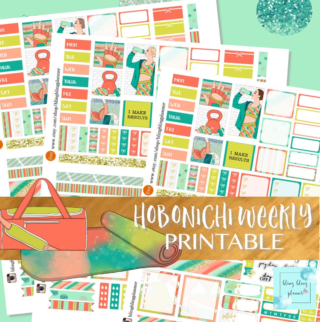HOBONICHI WEEKS KIT, Printable Hobonichi Weeks Stickers, Printable ...