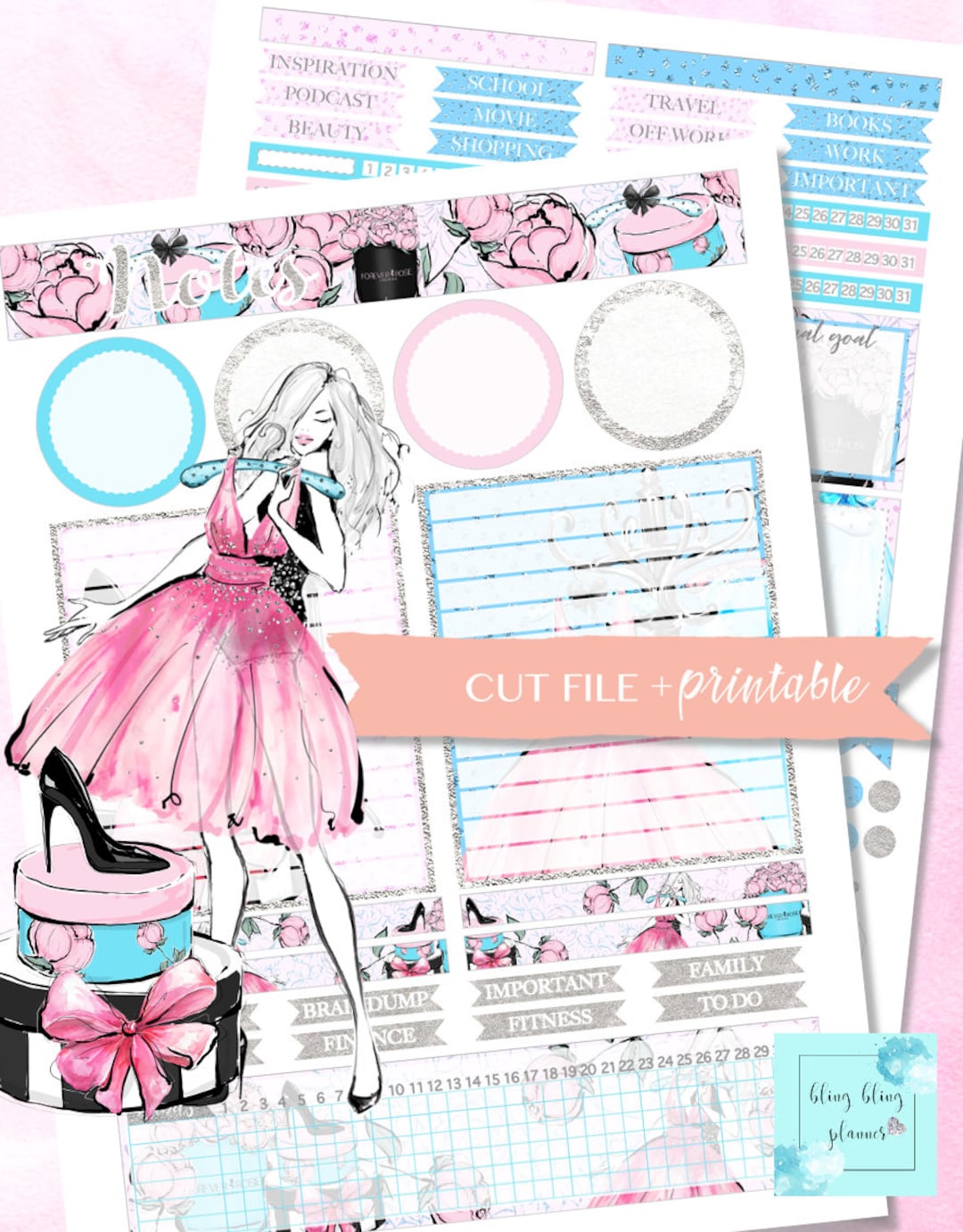 September Note Pads SEPTEMBER NOTE PAGE Sticker, Fashion Monthly Sticker Kit, Printable ...
