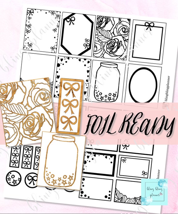 FOIL READY PRINTABLE Stickers Foil Ready Full Box Overlay - Etsy
