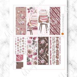 KNITTING PRINTABLE PLANNER Sticker, kit de laine Printable Planner Sticker, kit hebdomadaire d'artisanat, autocollants de jour d'artisanat, autocollant imprimable erin condren image 6