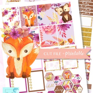 FOX PLANNER STICKERS, Fall Printable Weekly Kit, Autumn Sticker Kit ...