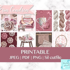 DRUCKBARE PLANNER Aufkleber, Wolle Kit druckbare Aufkleber, stricken wöchentliche Kit, Handwerk Tag Aufkleber, erin condren druckbare Aufkleber