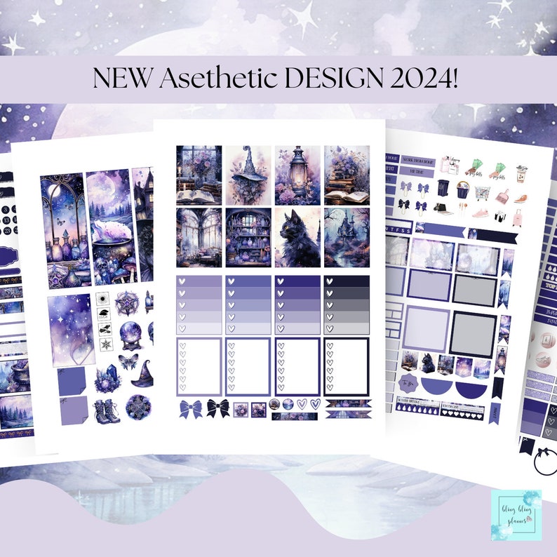 Witchy PLANNER STICKERS Printable Erin Condren Vertical Planner Spooky ...