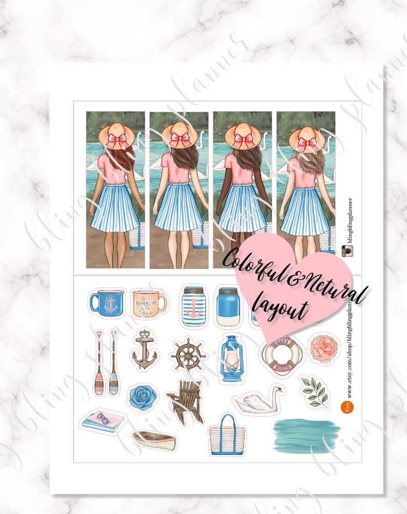 LAKE PLANNER STICKERS printable printable planner Stickers | Etsy