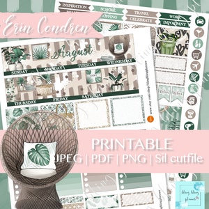AUGUST MONTHLY KIT Printable, August Monthly Printable, Monthly Planner ...