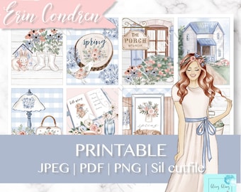 SPRING PRINTABLE PLANNER Stickers, Gardening printable stickers, flower Planner kit, Printable spring stickers, April stickers printable kit