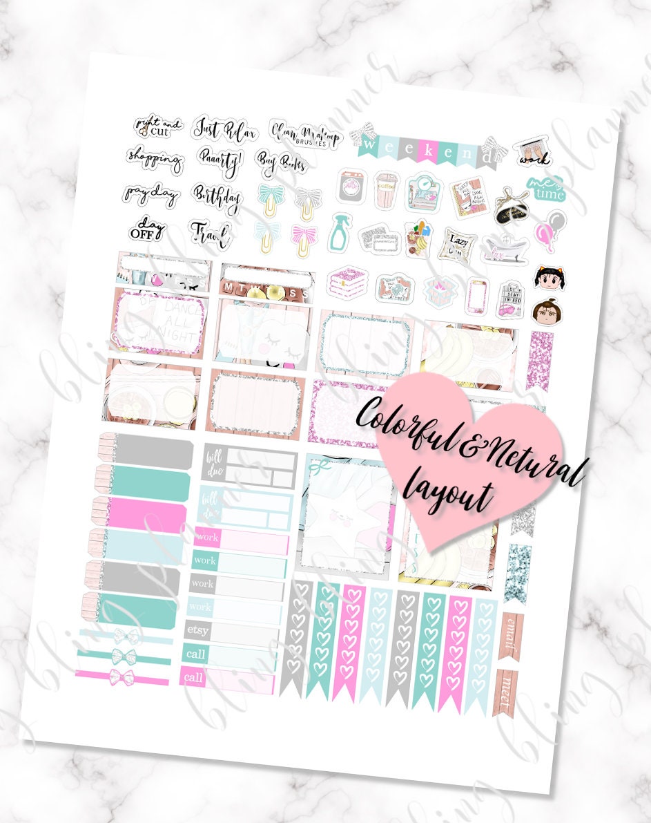 PRINTABLE PLANNER STICKERS, Cozy Home Planner Stickers, Printable ...