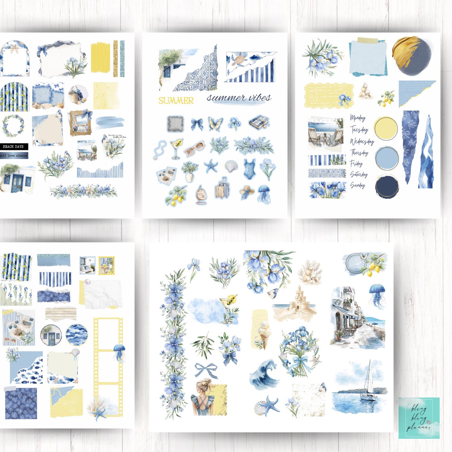 Summer Beachside PRINTABLE Journal Sticker Bundle, Seaside Day ...