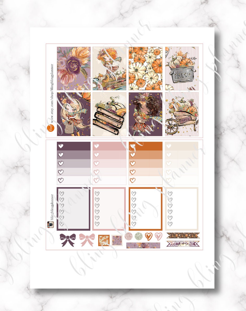 FALL Printable Erin Condren Sticker Cute Fall Printable - Etsy