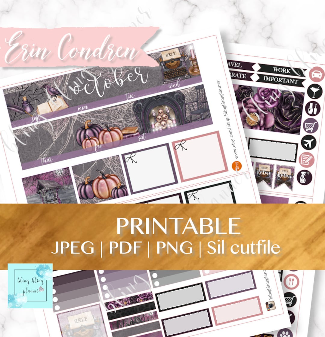 OCTOBER MONTHLY KIT Printable, Monthly Planner Kit, October Bundle Kit ...