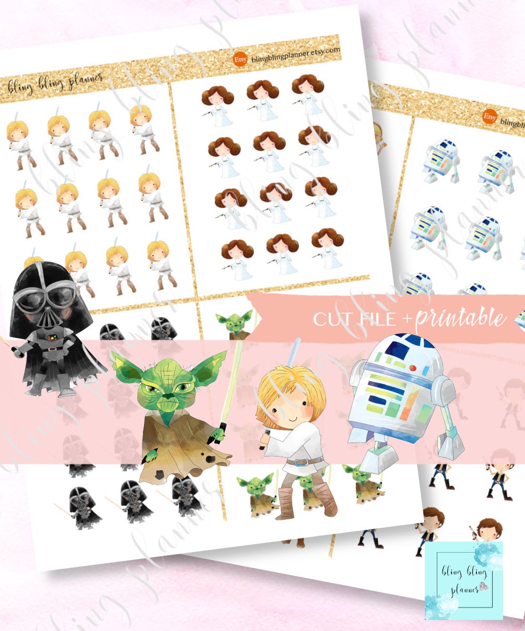 STAR WAR Printable STICKERS, Printable Darth Vader Stickers, Printable ...