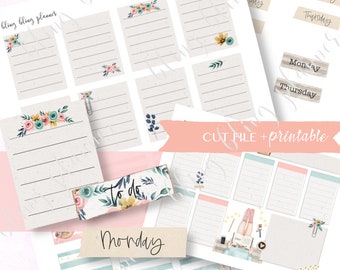VOLLEDIGE DOOS AFDRUKBARE Planner stickers, afdrukbare volledige doos stickers, datum planner stickers, wekelijkse planner pagina sticker, gevoerde planner volledige doos