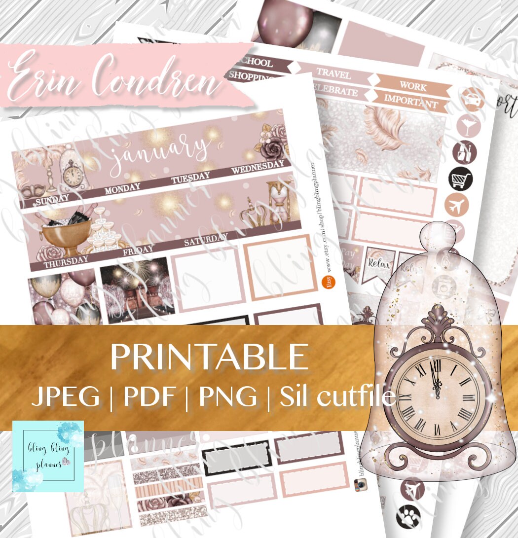 JANUARY MONTHLY STICKERS Printable January Monthly January | Etsy