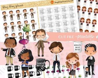 THE OFFICE STICKERS, printable The Office Stickers, Printable The Office planner stickers, goodnotes stickers, cute The Office Deco, bling