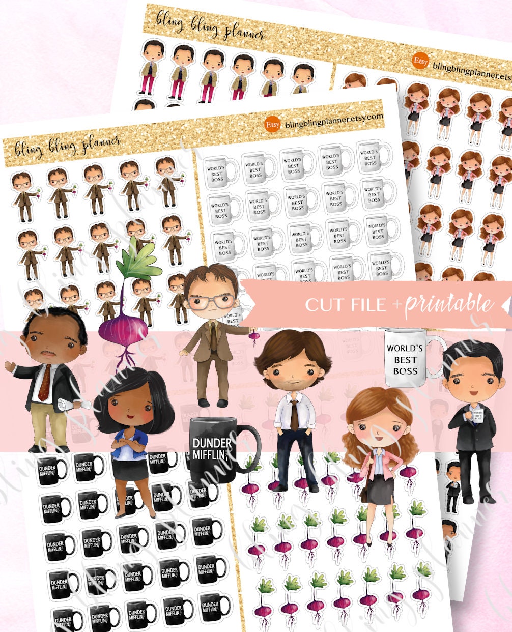 THE OFFICE STICKERS Printable the Office Stickers Printable - Etsy