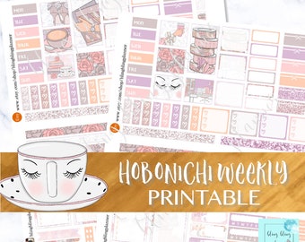 HOBONICHI WEEKS KIT, Girl Boss Printable Hobonichi Wochen, druckbare Hobonichi Aufkleber-Wochen, Planer-Mädchen Hobonichi Sticker, Hobonichi Woche