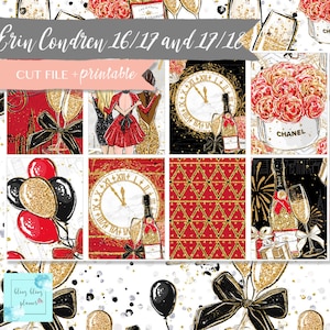 NEW YEAR PLANNER Stickers, 2018 planner sticker kit,new year sticker kit, printable new year stickers, 2018 erin condren, happy new year