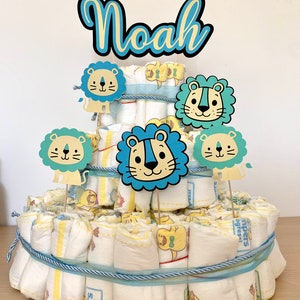 Torta di pannolini personalizzata baby shower newborn