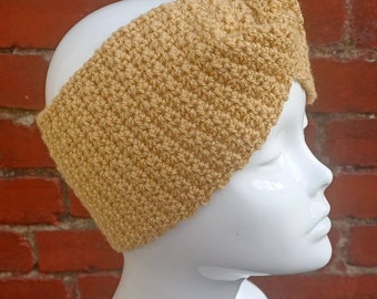 Twisted crochet ear warmer, handmade headband, gift idea