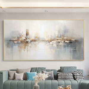 Large Original Abstract City Painting, Urban Art Painting, City Skyline Painting,New York Skyline,New York Wall Art, Large Abstract Painting