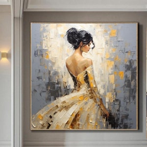 Original Lady fine art Dancer painting on Canvas Figurative wall art Extra large abstract painting Impressionism Decorative Oil painting