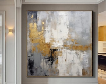 Modern gray gold abstract,extra large wall artpainting acrylic,large original painting abstract,oversized abstract painting,original art
