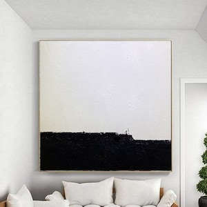 originale quadrato astratto olio painiting grande pittura astratta su tela in bianco e nero pittura astratto ricco texture arte murale su tela