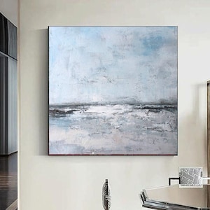 Extra Large Gray Canvas Painting,Abstract Canvas Wall Art, Modern Painting on Canvas,Oversized Minimalist Textured Canvas Art