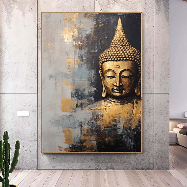Buddha Fine Art Buddha Canvas Painting Zen Wall Art Figurative Wall Art ...