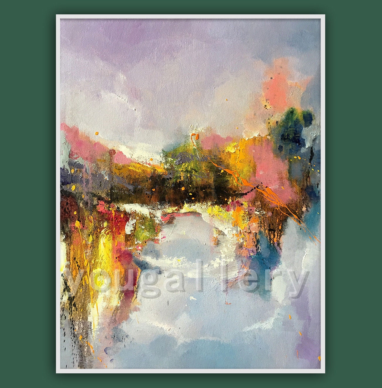 Large Yellow Abstract Painting Large Minimalist Abstract Etsy