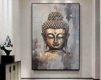 Buddha fine art Buddha Canvas Painting Zen Wall Art  Figurative wall art Extra large abstract painting Impressionism Decorative Oil painting