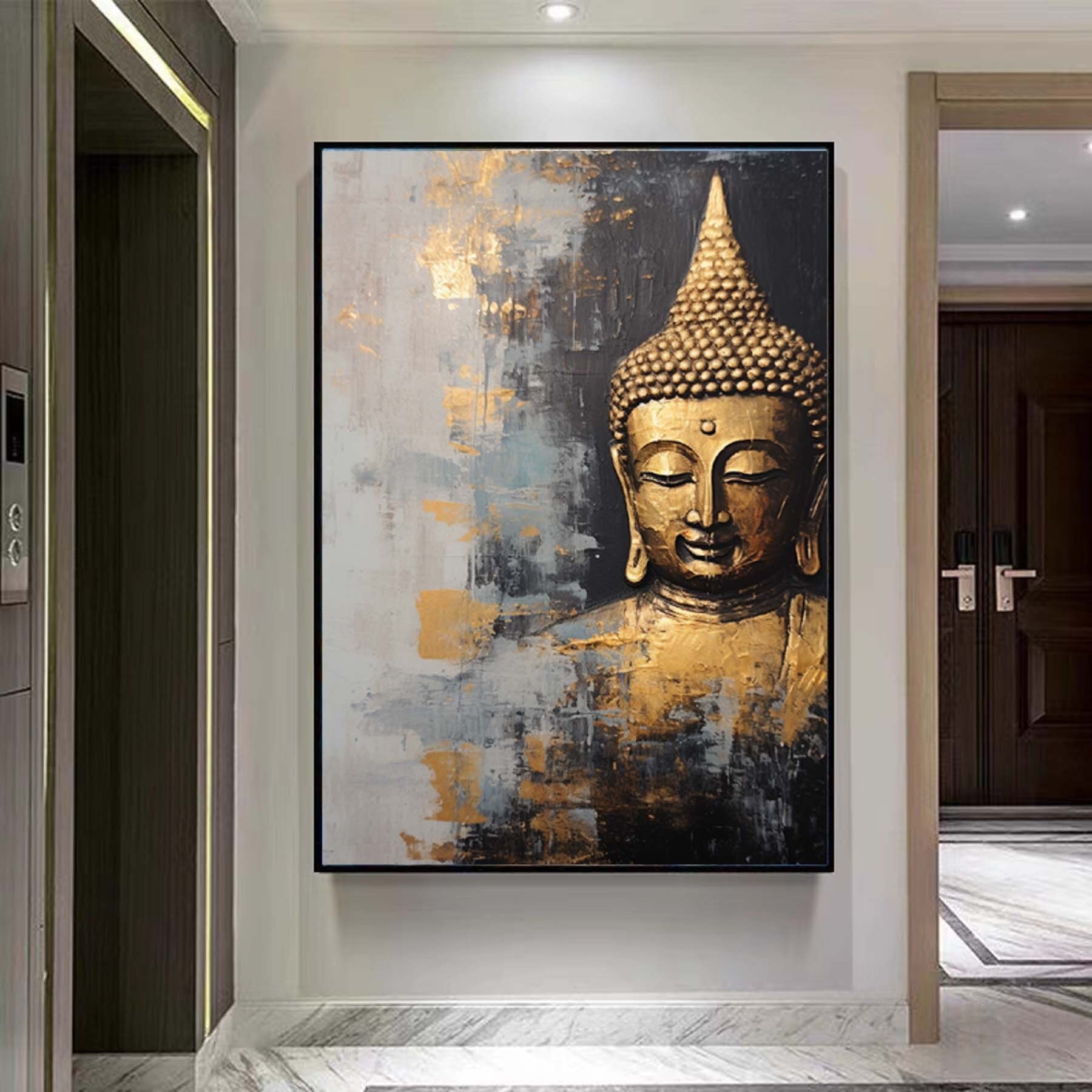 Buddha Fine Art Buddha Canvas Painting Zen Wall Art Figurative Wall Art ...