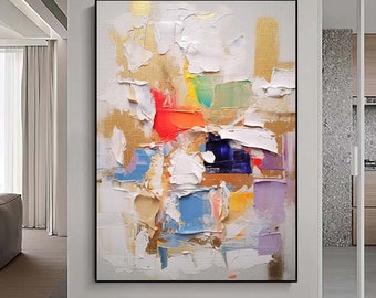 Large abstract painting,Palette knife painting,Colors abstract wall art,modern abstract canvas,large canvas art, acrylic painting