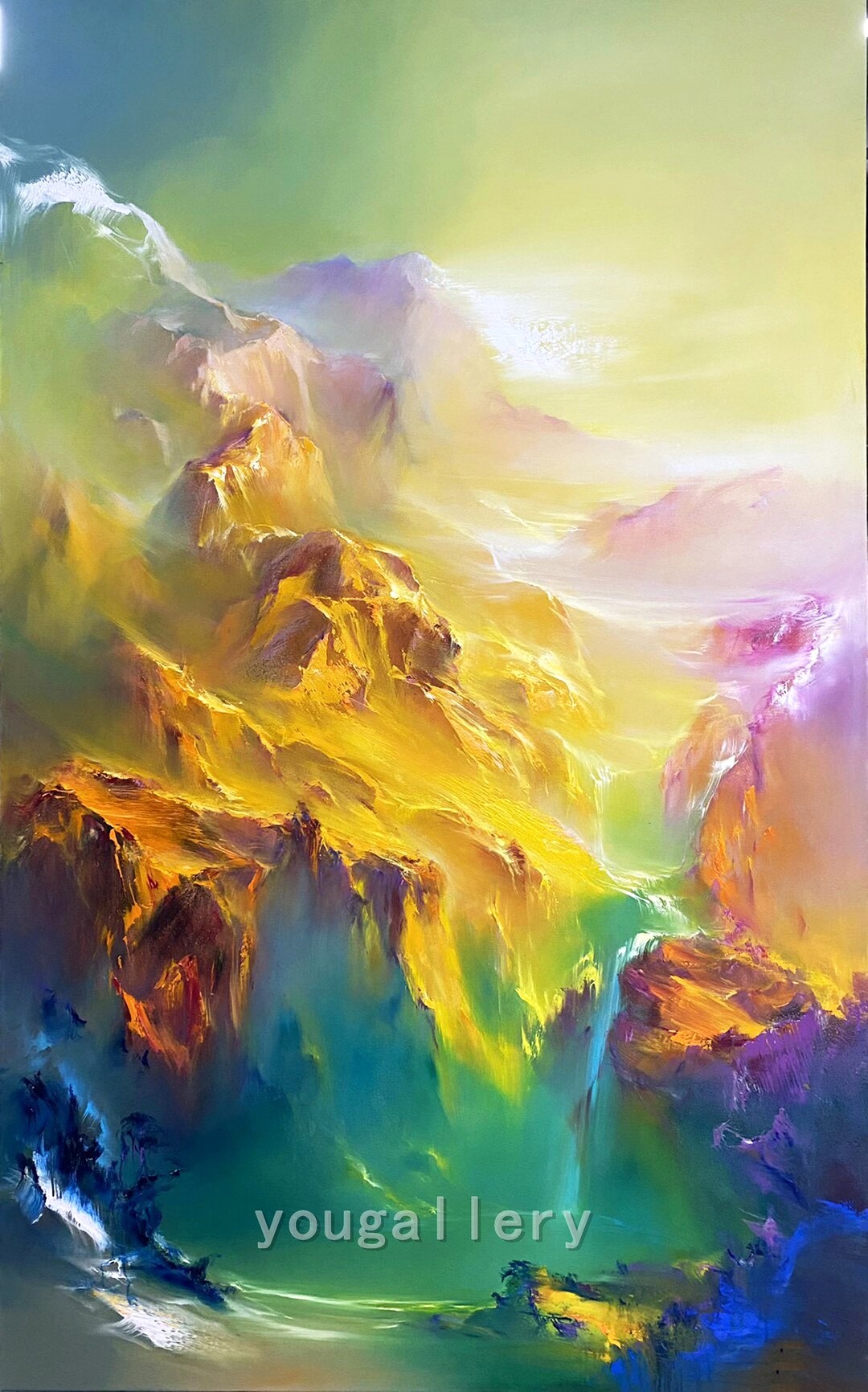 Extra Large Wall Art,mountains Painting,mountain Art,abstract Landscape