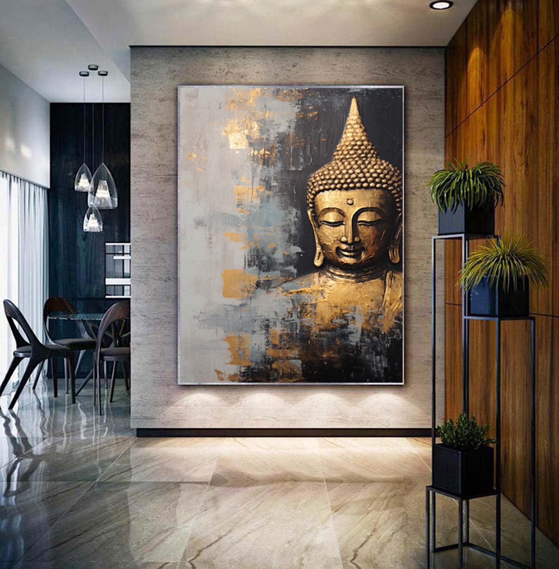 Buddha Fine Art Buddha Canvas Painting Zen Wall Art Figurative Wall Art ...