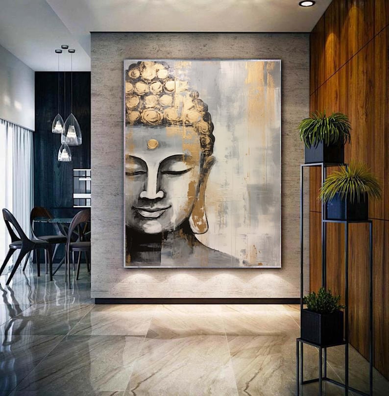 Buddha Fine Art Buddha Canvas Painting Zen Wall Art Figurative Wall Art ...