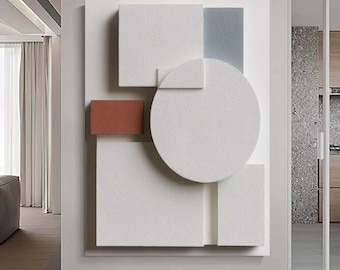 3D abstracte geometrische textuur schilderij, extra groot minimalistisch patroon kunst aan de muur, zuiver wit modern schilderij op canvas, extra groot minimalistisch patroon kunst aan de muur, extra grote kunst aan de muur