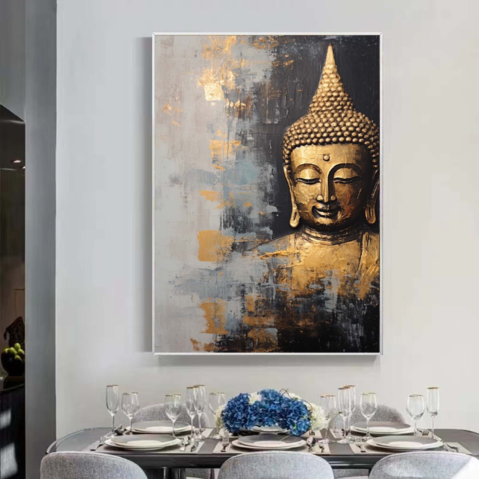 Buddha Fine Art Buddha Canvas Painting Zen Wall Art Figurative Wall Art ...